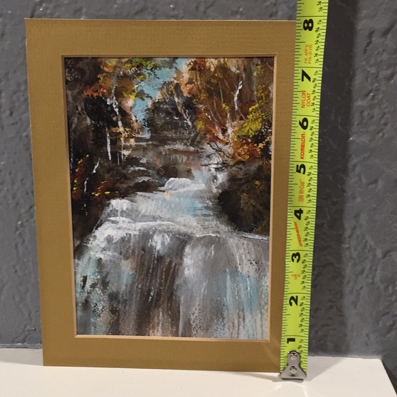 Vintage Original Painted Waterfall 4 1/2 x 6 1/2 - Picture 7 of 7